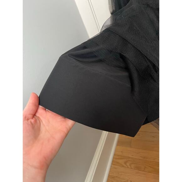 Alice + Olivia Women's 12 Chara Tiered Tulle Midi Dress Black Sleeveless Party - Picture 13 of 15